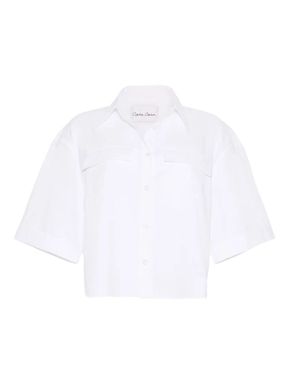 Cara Cara Calvia Pocket Short-sleeve Shirt In White