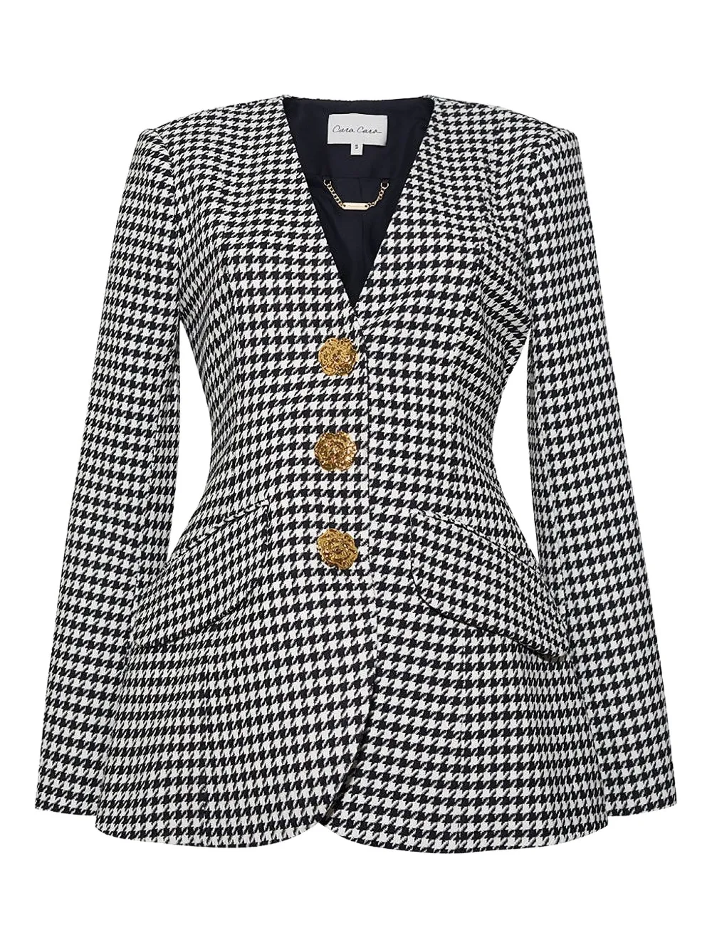 Cara Cara houndstooth single-breasted blazer | White | Image 1
