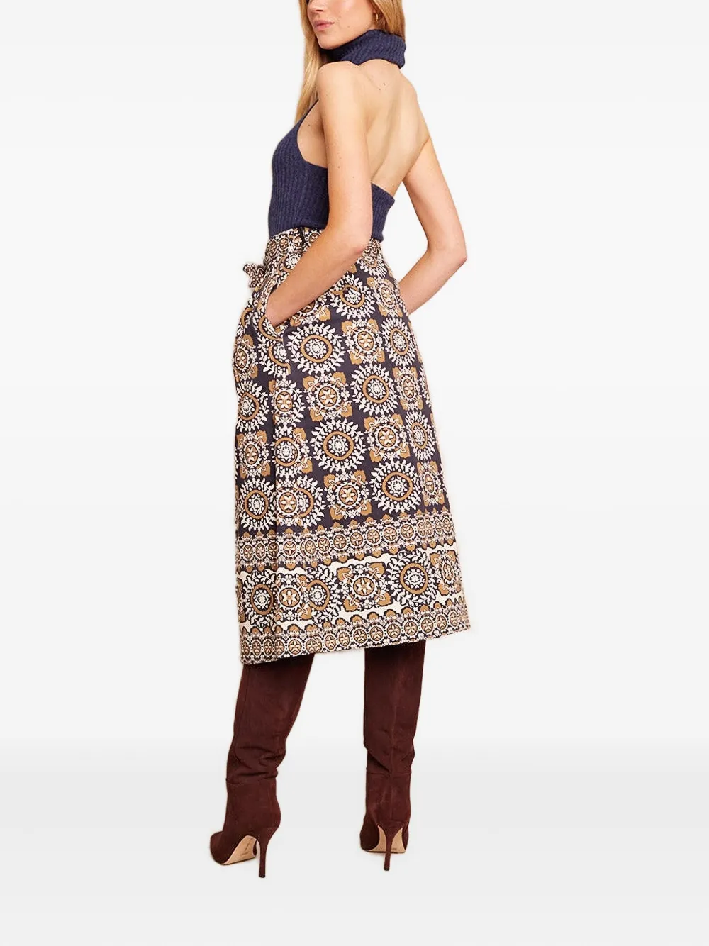  Cara Cara Samson Ribbed High-neck Top - Blue 