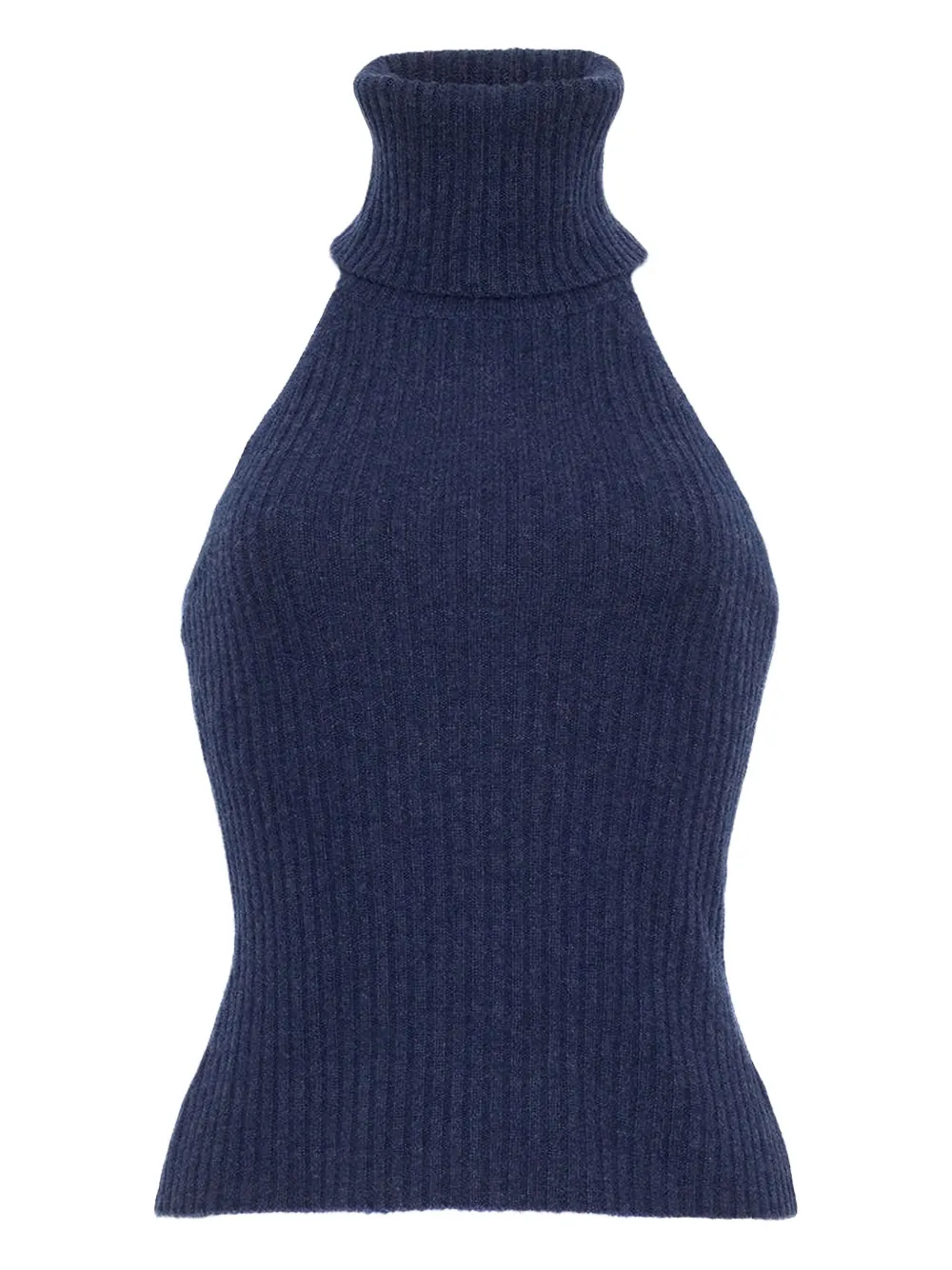 Cara Cara Samson Ribbed High-neck Top In Blue