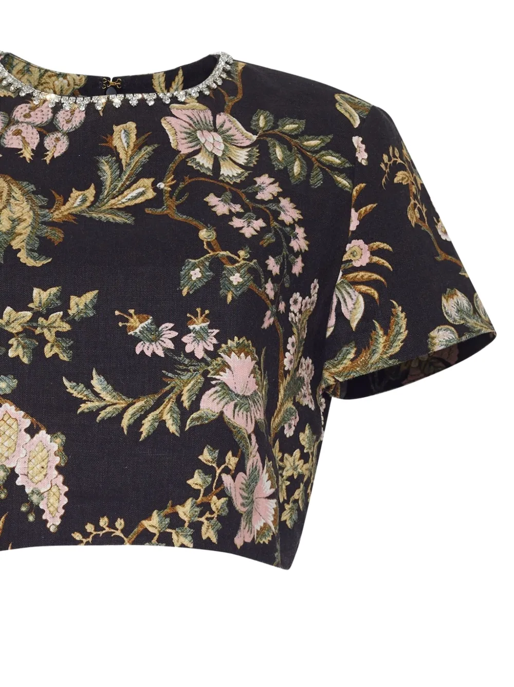 Cara Cara Hudson cropped top met bloemenprint - Zwart