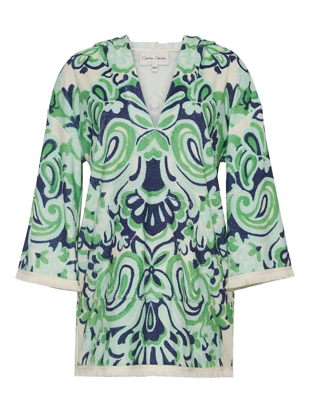 Cara Cara Wilson Paisley-print Hooded Mini Dress In Green