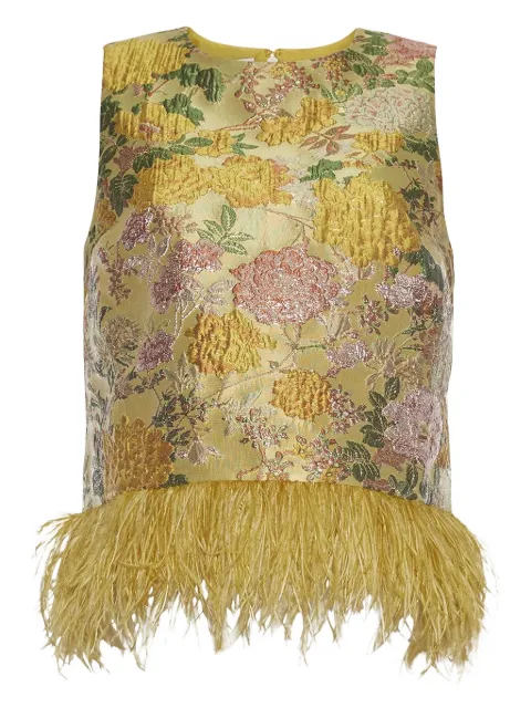 Cara Cara Belmond feather-trim floral top