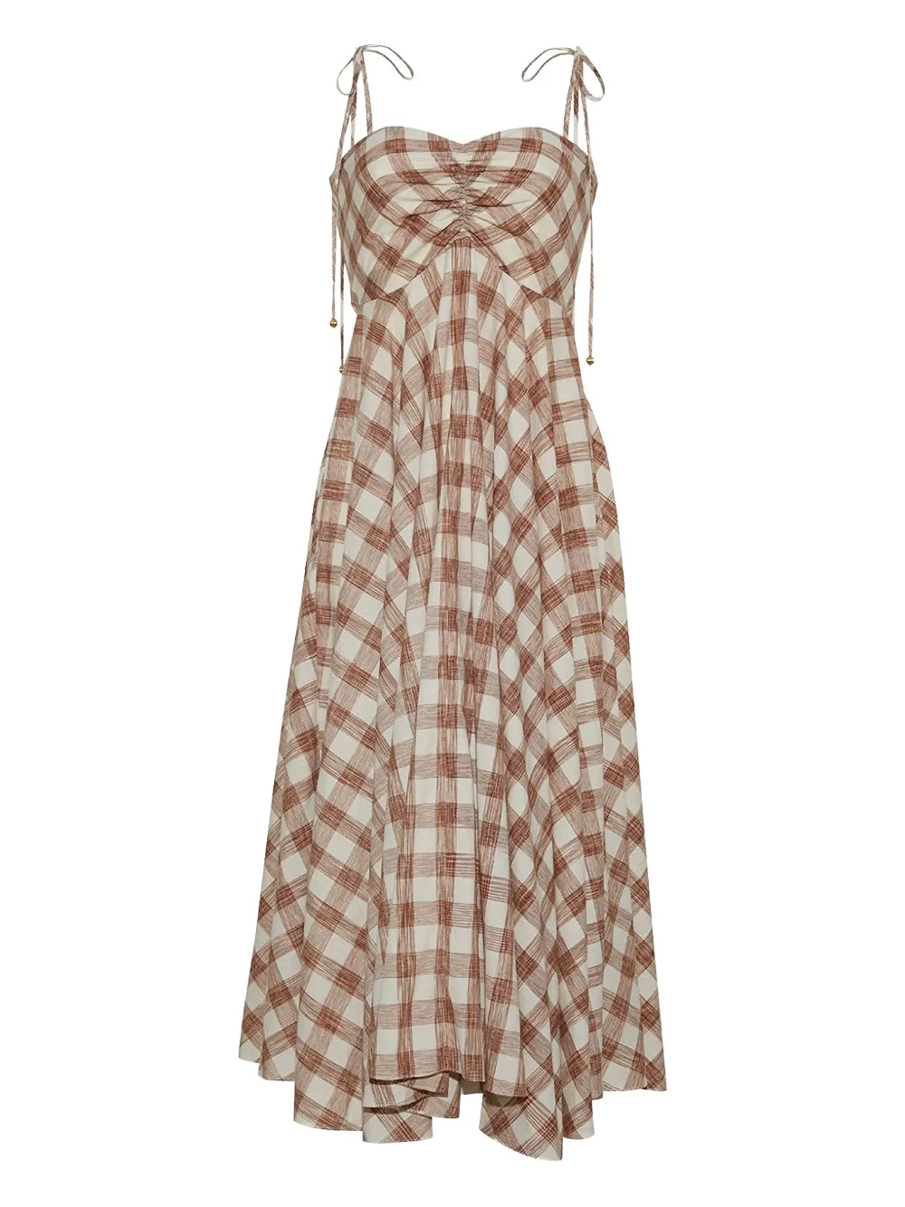 Cara Cara Abito midi Sunray a quadretti - Toni neutri