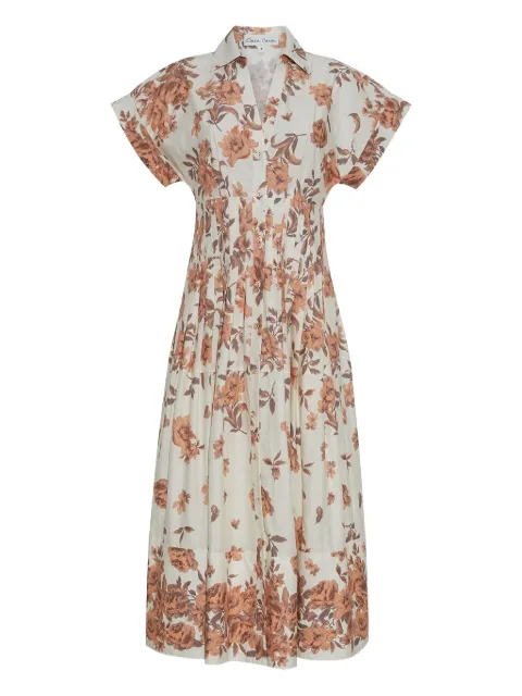 Cara Cara floral-print pleated midi day dress