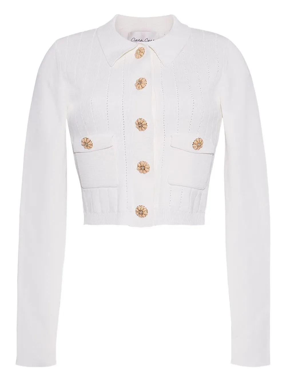 Cara Cara Patty Collared Cardigan Sweater In White