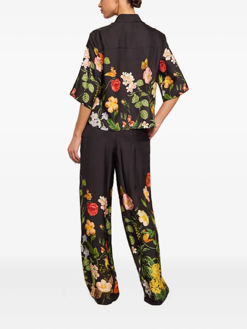  Cara Cara Girona Floral-print Trousers - Black 