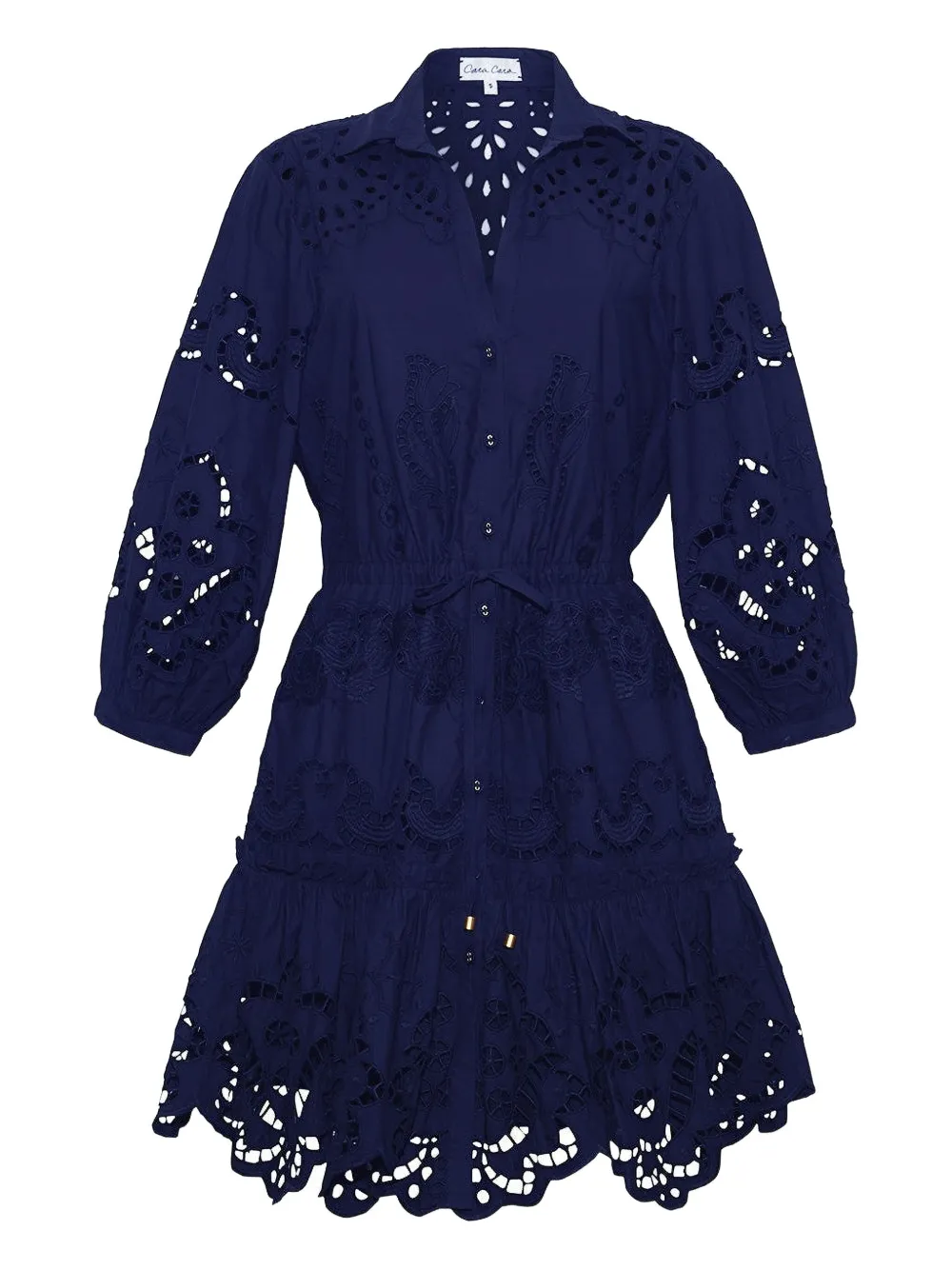 Cara Cara Robin Eyelet Mini Dress In Blue
