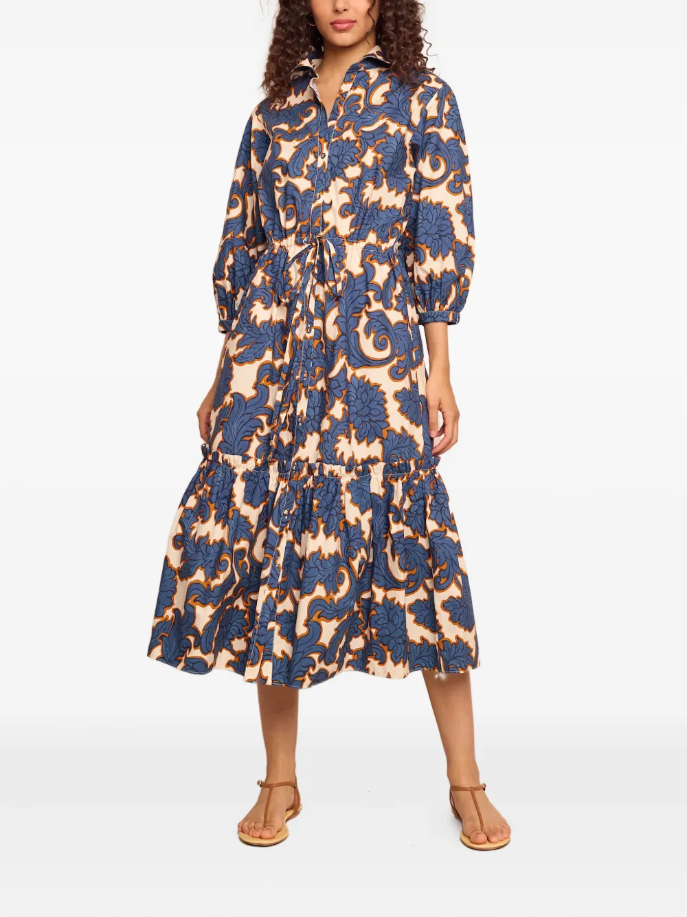 Cara Cara Jurk met bloemenprint - Blauw