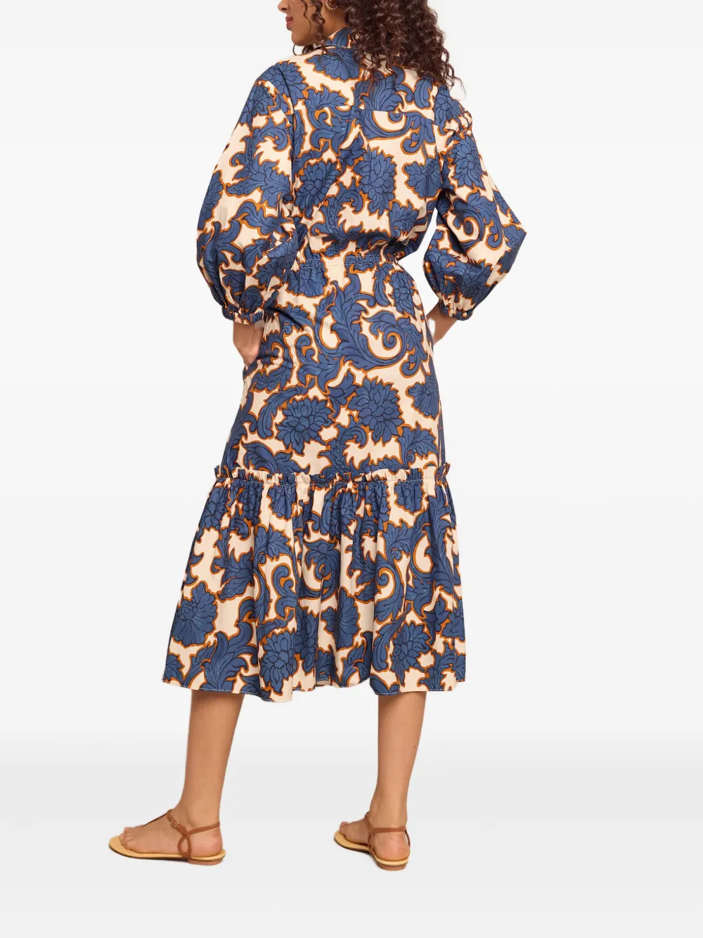 Cara Jurk met bloemenprint Blauw