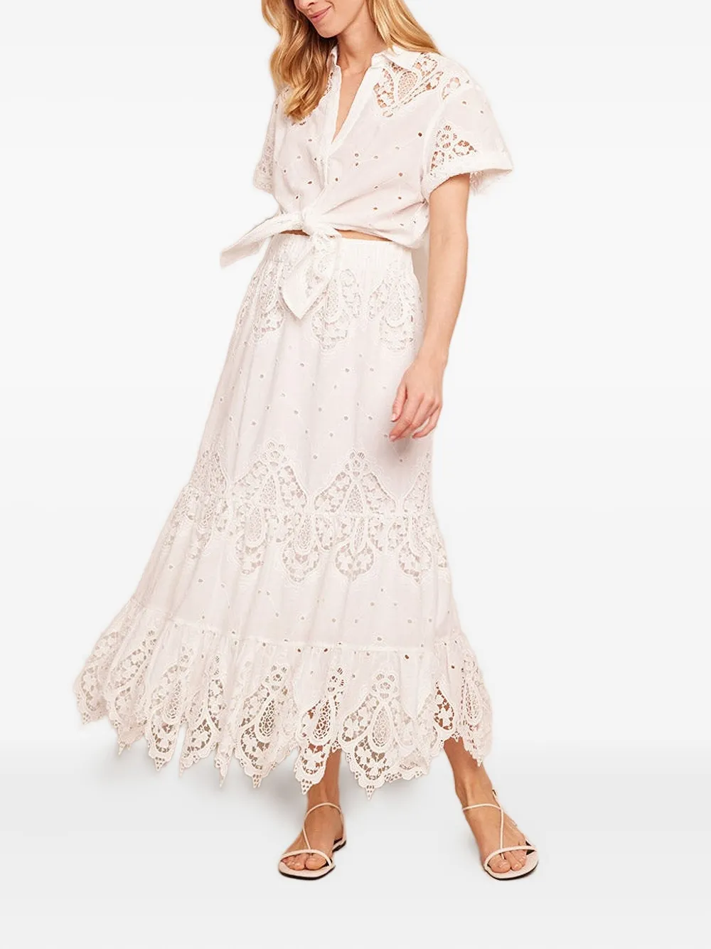 Cara Chase midi-rok Wit