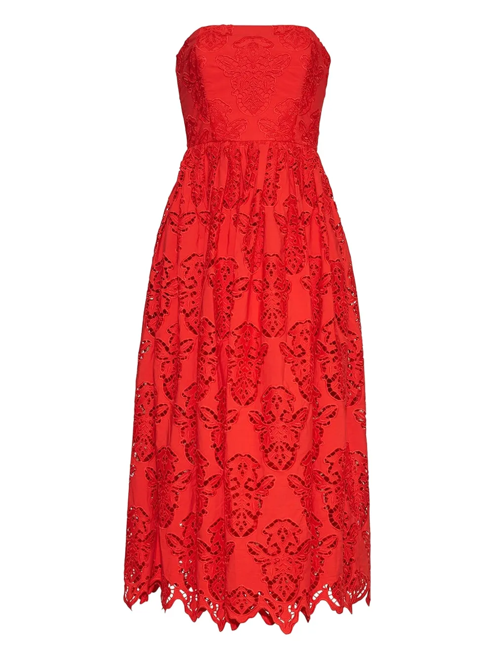 Cara Cara Torres strapless midi dress - Rosso