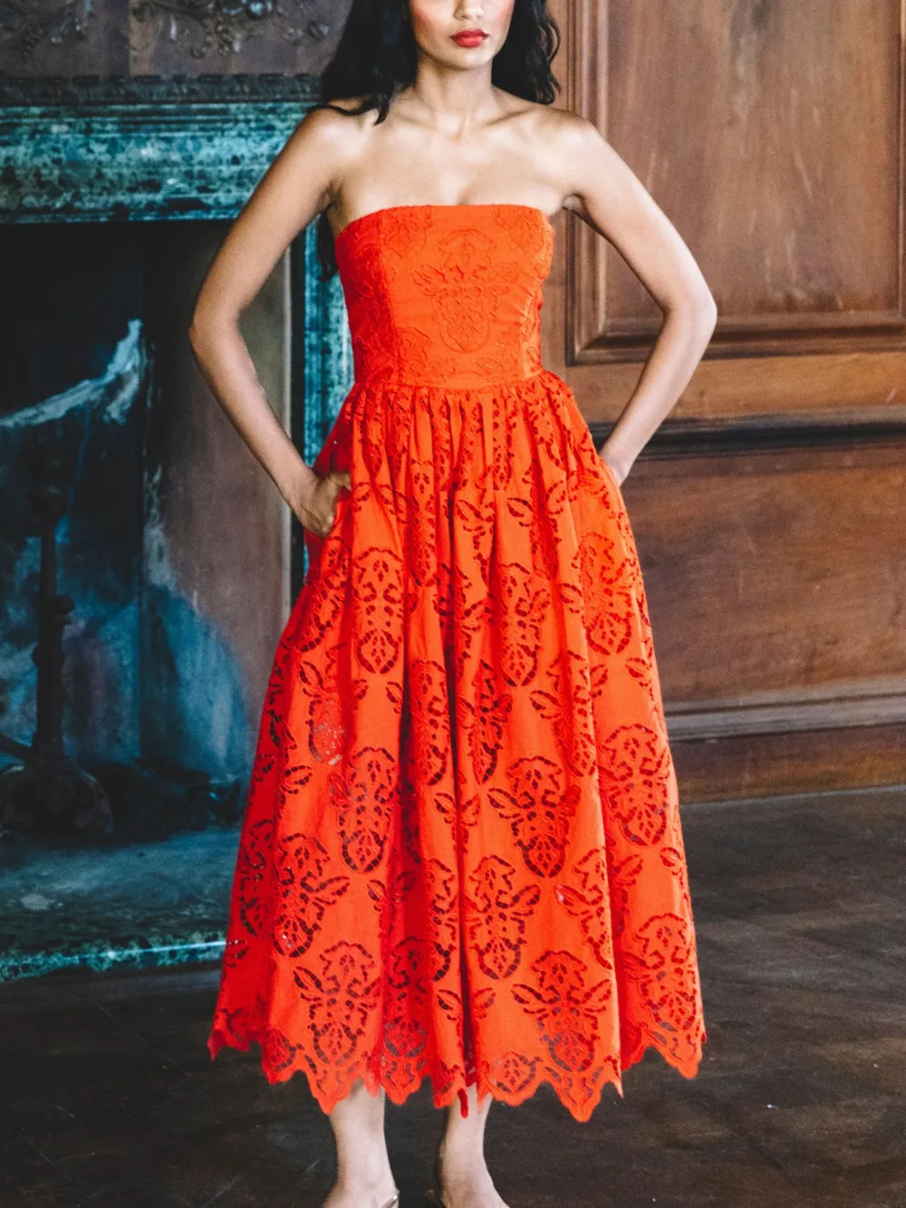 Torres Strapless Midi Dress