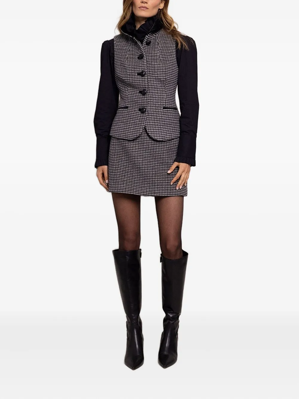 Cara Cara check-plaid button vest | Waistcoats & Gilets | Image 2