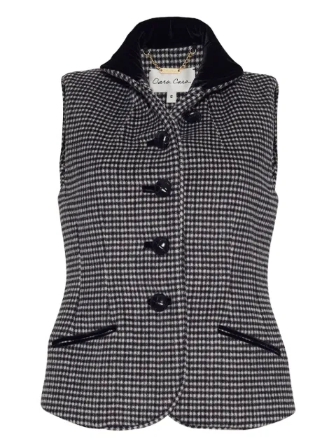 Cara Cara check-plaid button vest