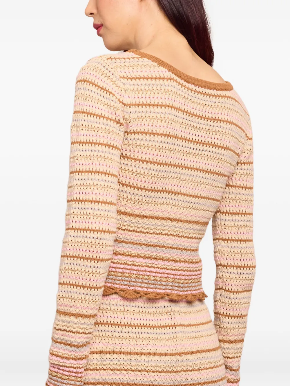  Cara Cara Lilana Striped Cardigan - Brown 