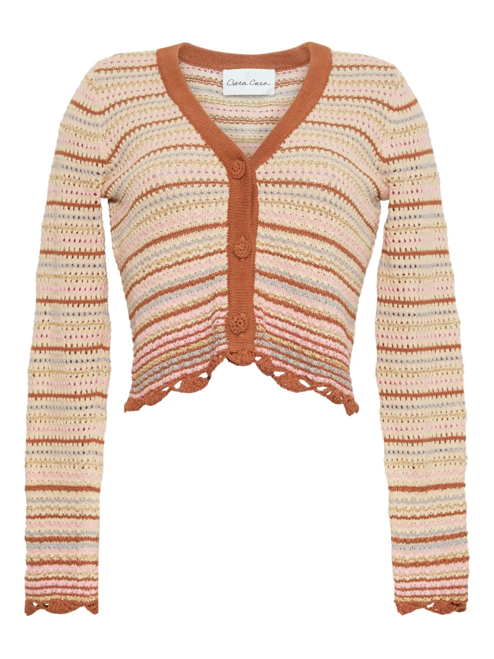 Cara Cara Cardigan a righe Lilana - Marrone