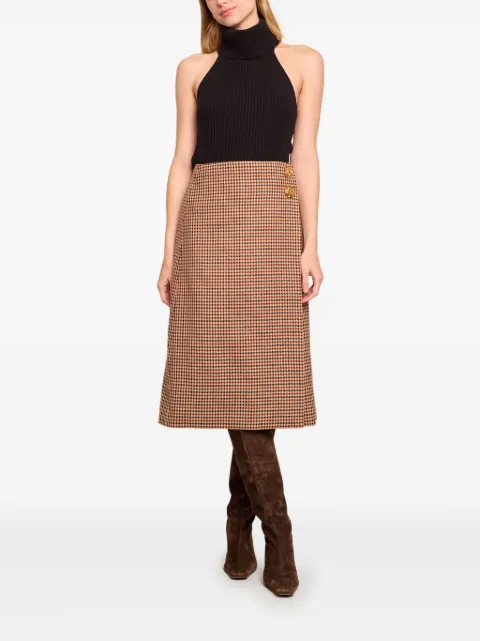 Cara Cara Luca houndstooth-pattern midi skirt