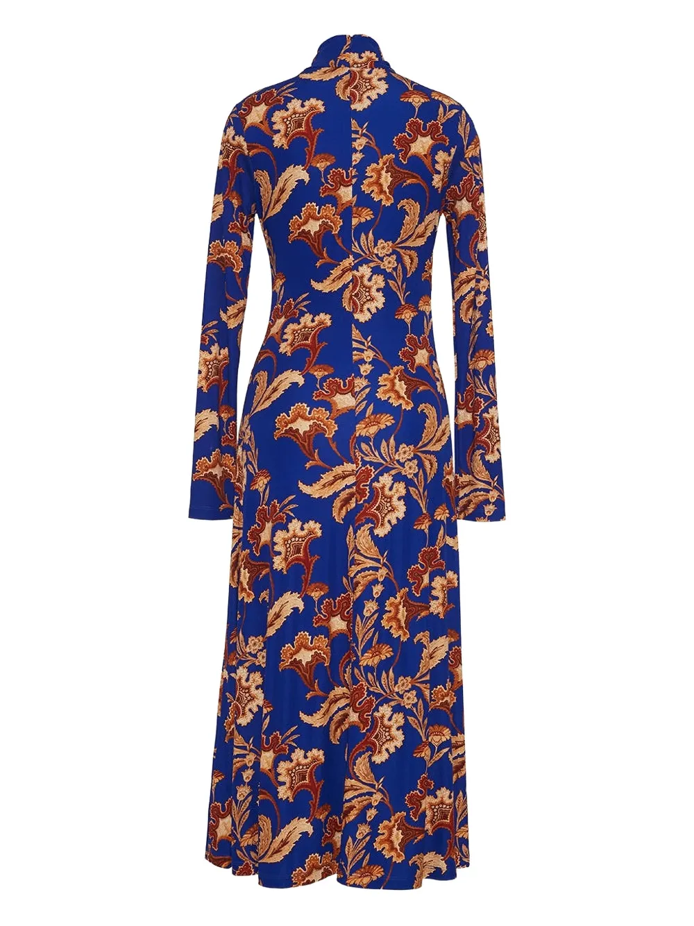 Cara Midi-jurk met bloemenprint en col Blauw