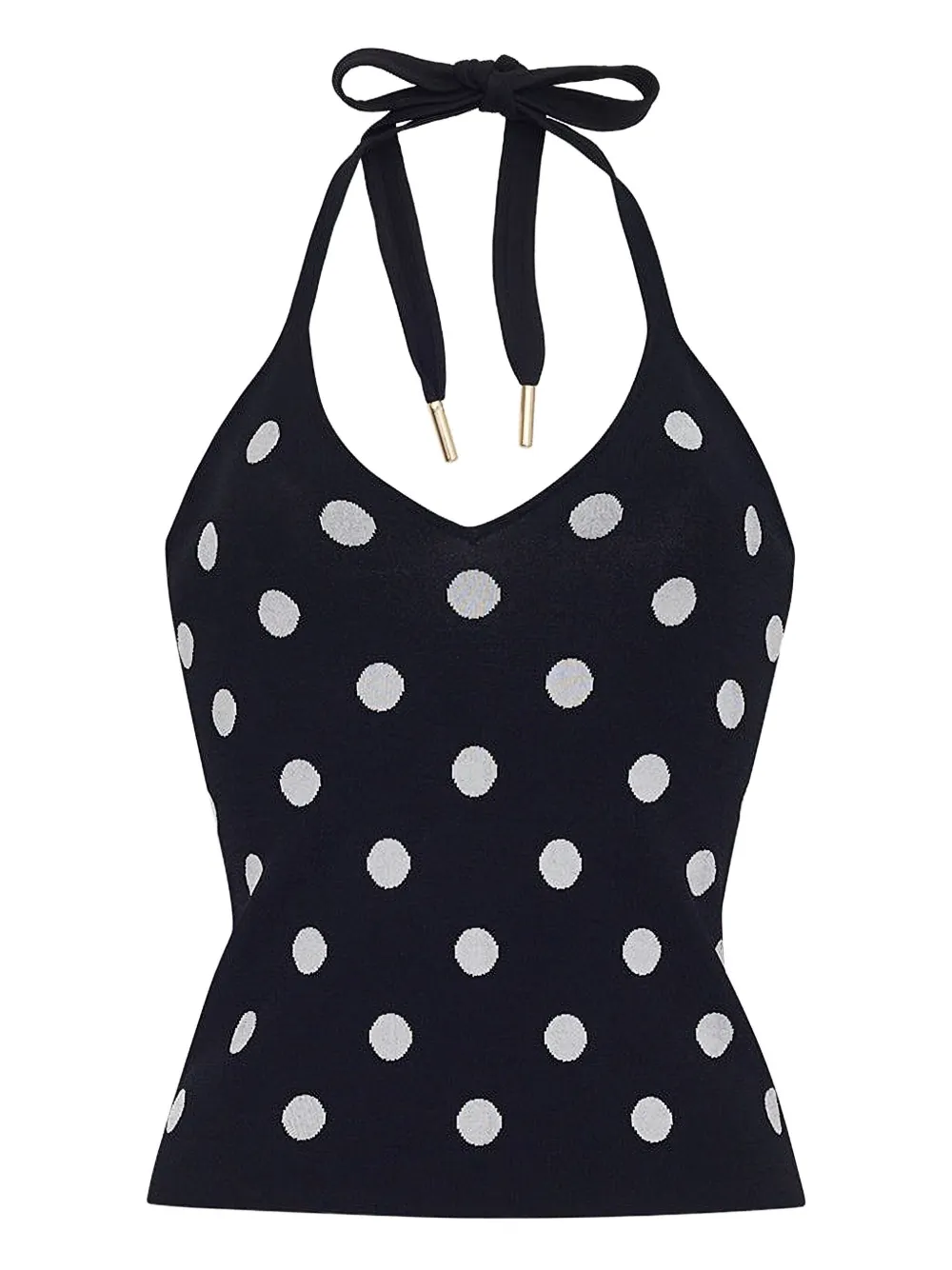 Cara Cara Tanya Polka-dot Halter Top In Black