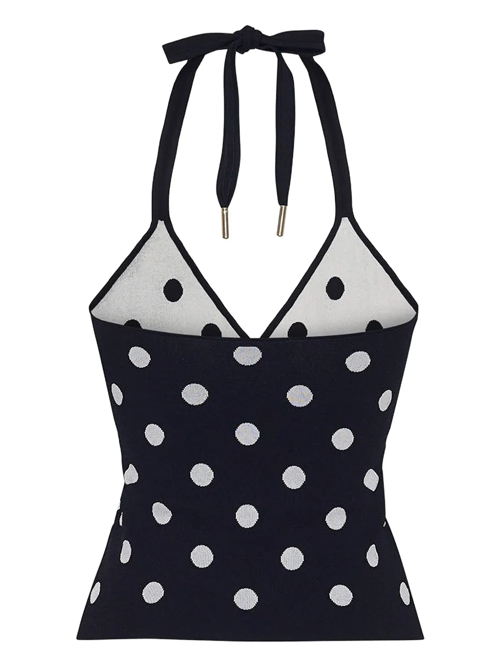  Cara Cara Tanya Polka-dot Halter Top - Black 