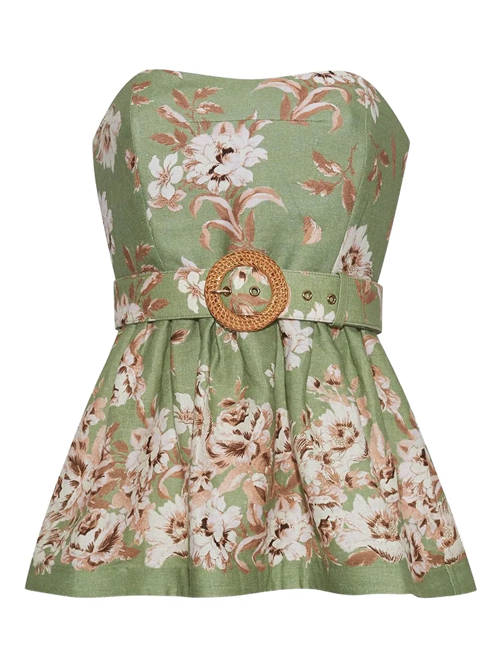 Cara Cara Tilda Floral Peplum Top In Green