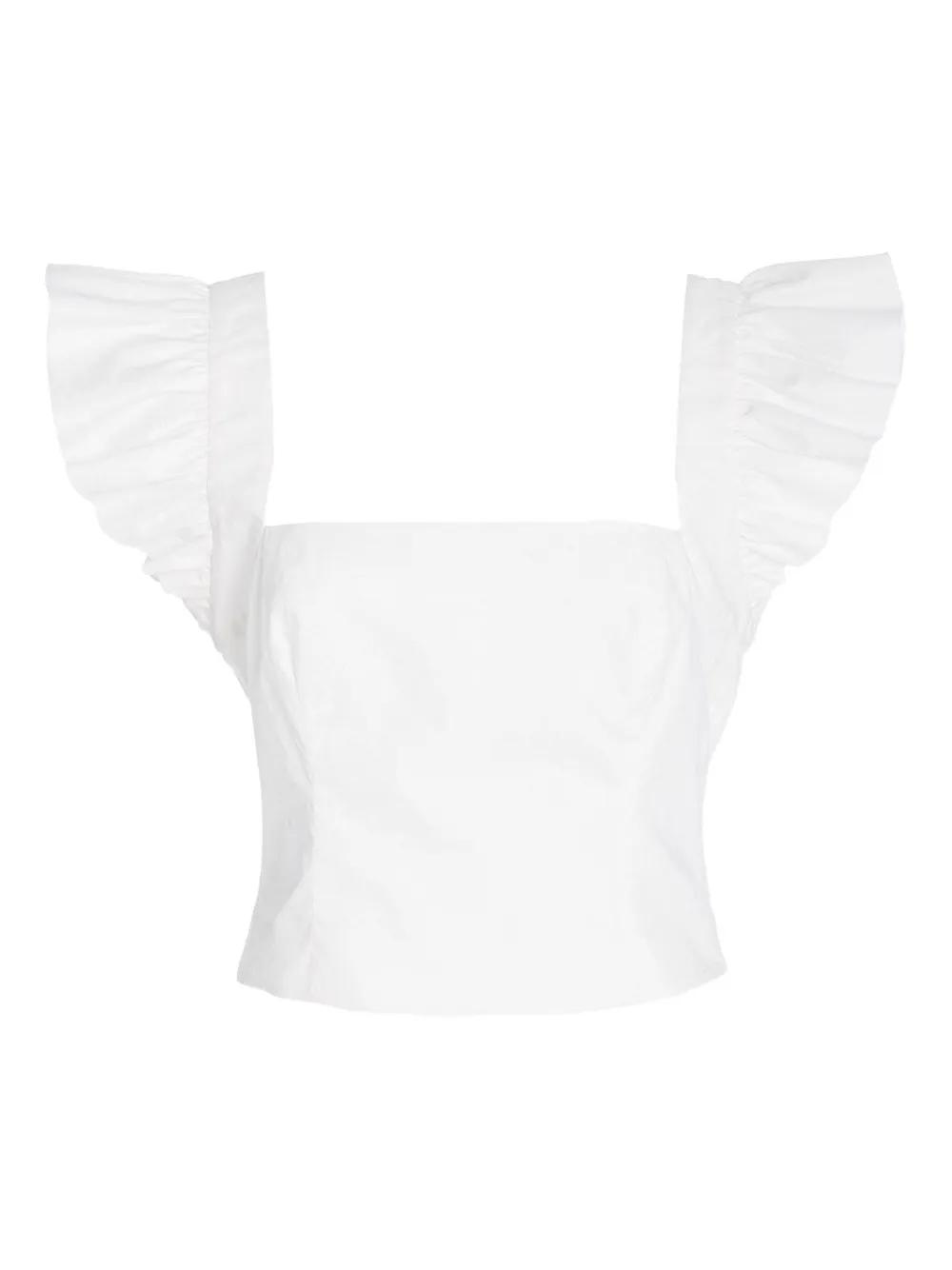 Cara Cara Hyannis Ruffled-sleeve Top In White