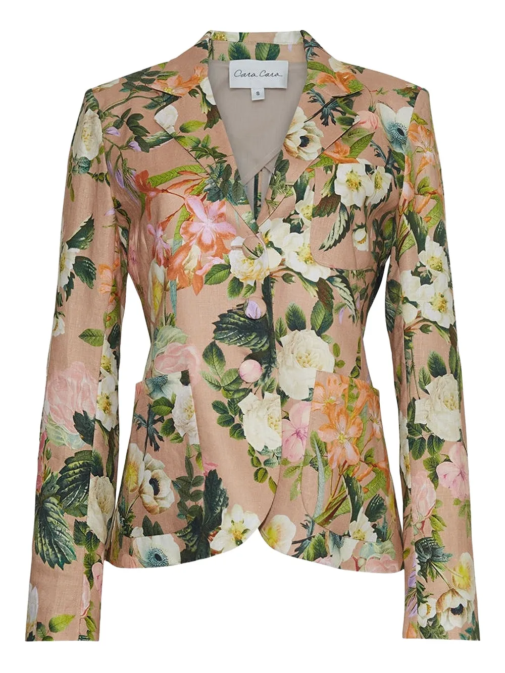 Cara Cara Ross floral-print linen blazer | Pink | Image 1