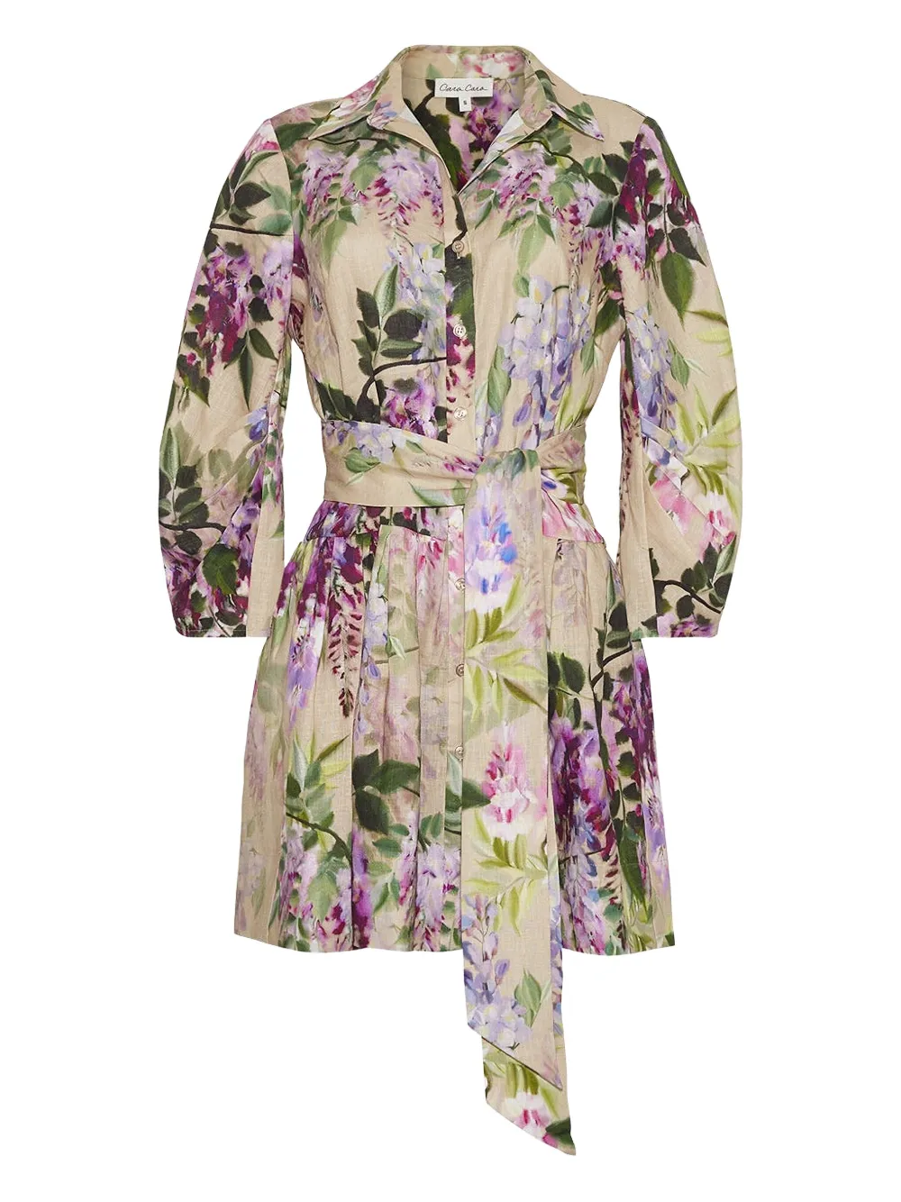 Cara Cara Raya floral-print mini dress - Toni neutri