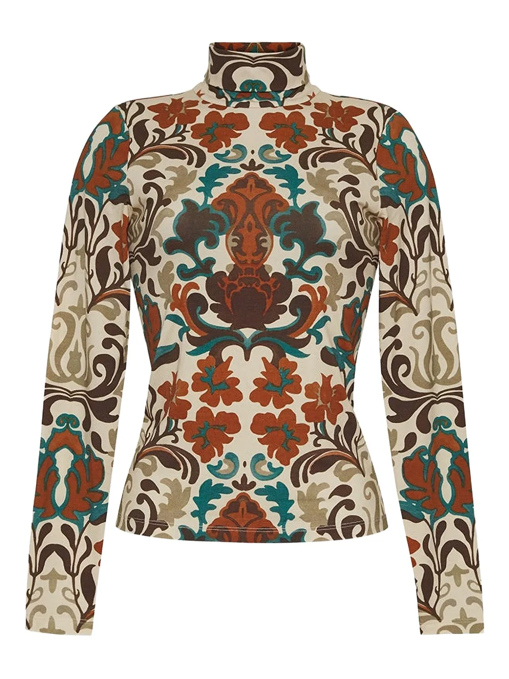 Cara Cara Piper Paisley-print Turtleneck Top In Neutral