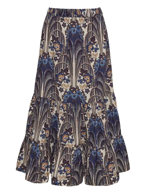 Cara Cara Chase printed tiered midi skirt