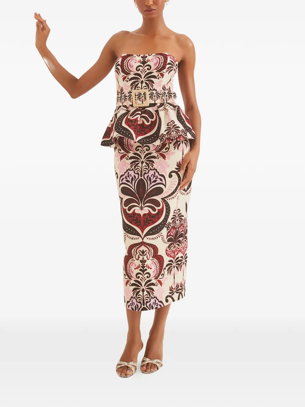 Cara Cara Sienna patterned pencil skirt - Beige