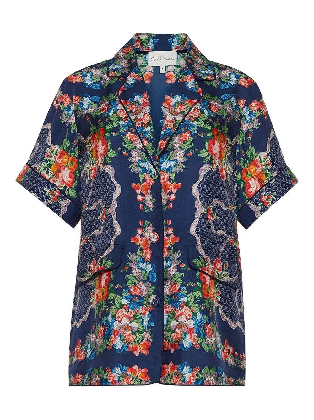 Cara Cara Portofino Floral-print Short-sleeve Top In Multi