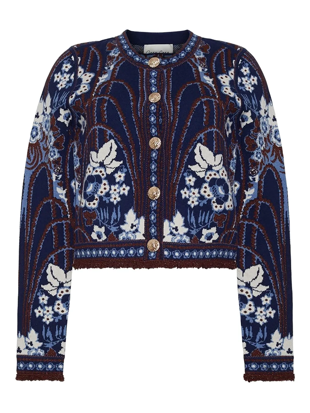 Cara Livi vest met bloemenpatroon Blauw