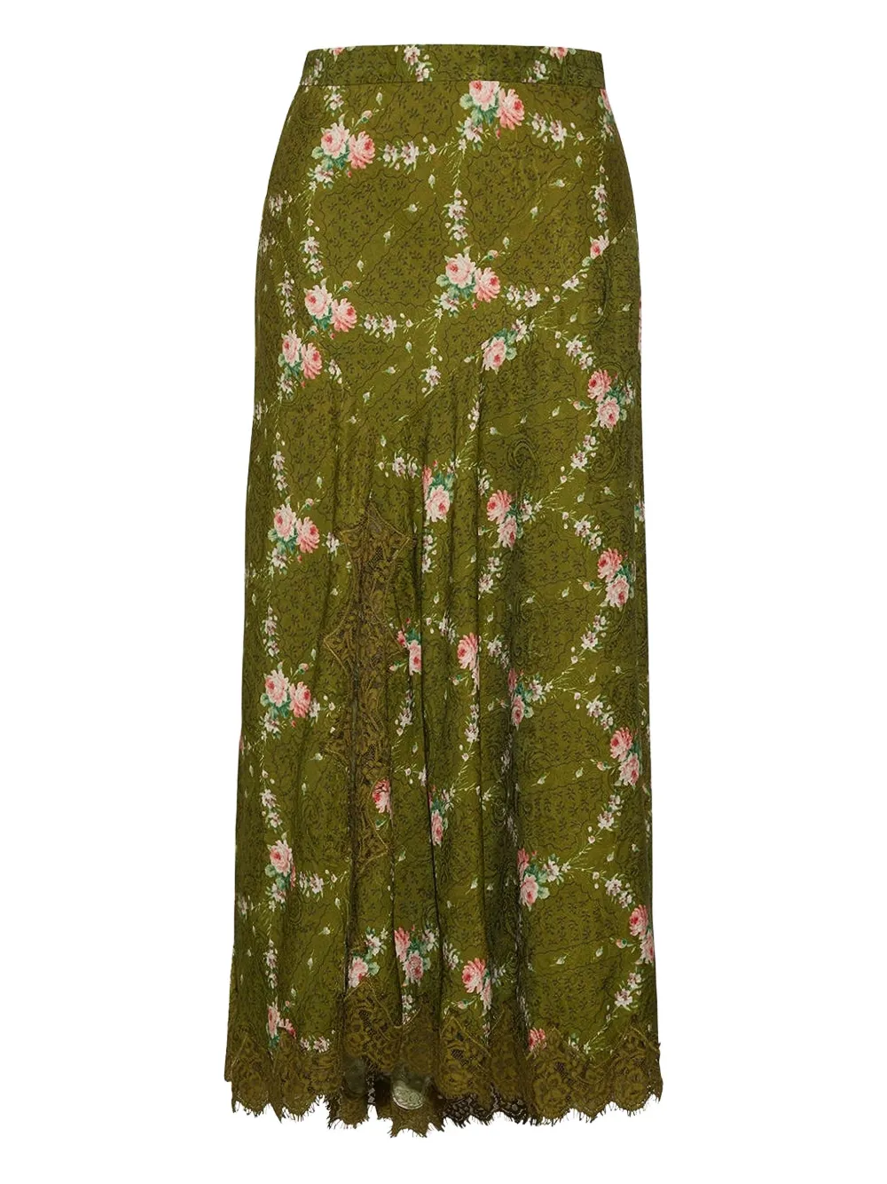 Cara Cara floral lace-trimmed skirt | Green | Image 1