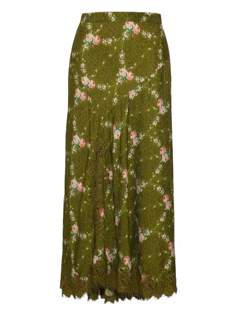 Cara Cara floral lace-trimmed skirt