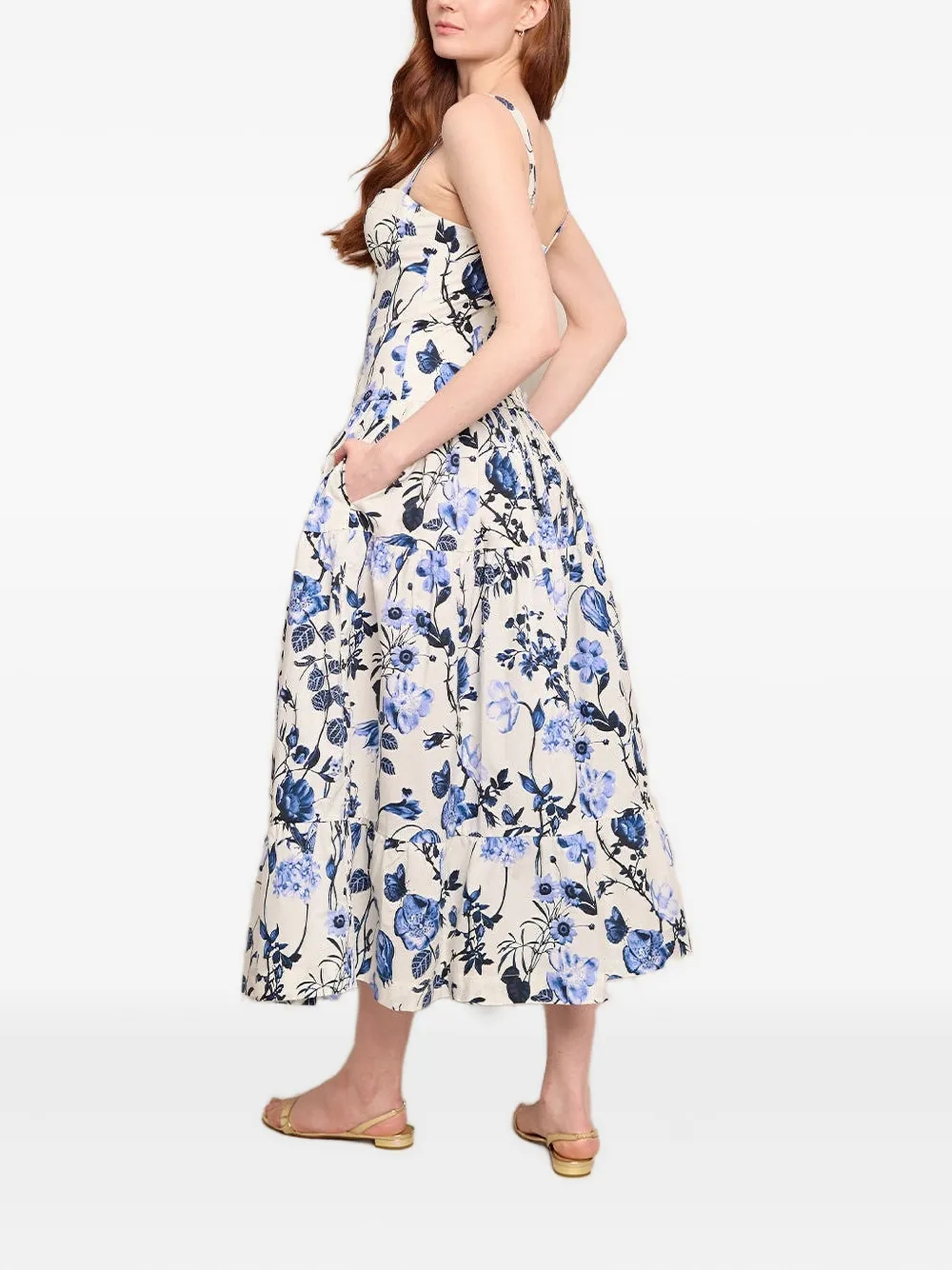 CARA CARA SANTIAGO FLORAL TIERED DRESS