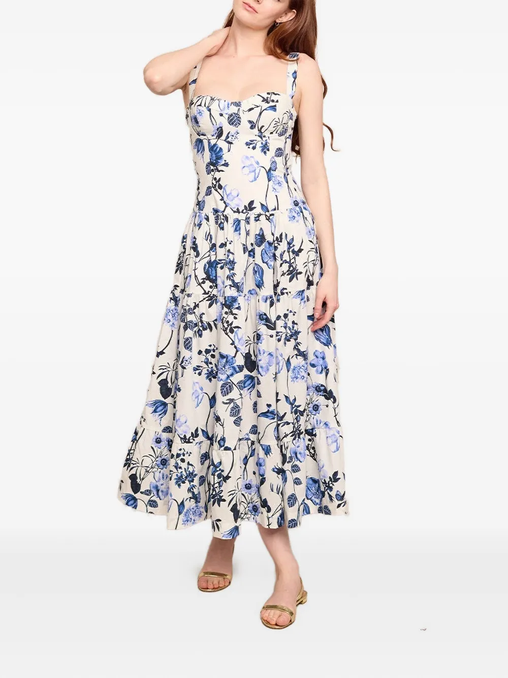 CARA CARA SANTIAGO FLORAL TIERED DRESS