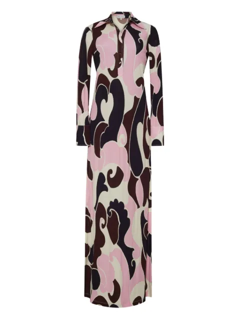 Cara Cara abstract-print collared day dress
