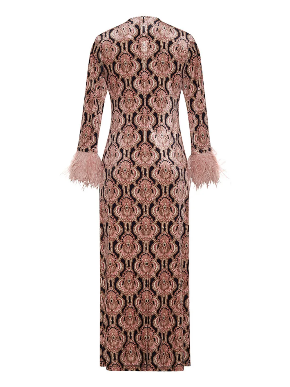 Cara Cara Danya jurk met veren afwerking - Zwart