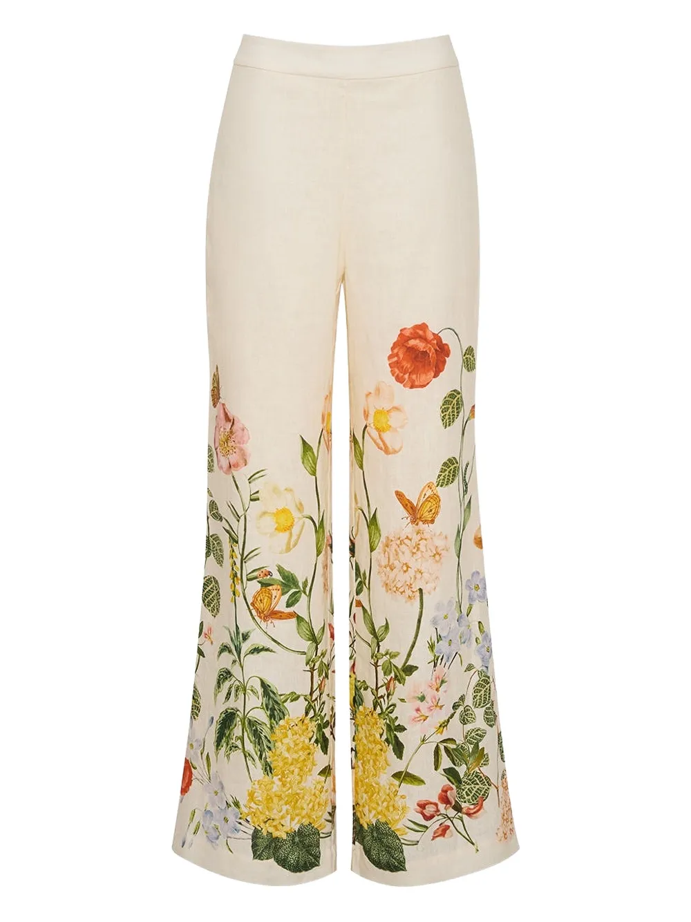 Cara Cara Mayflower floral-print linen trousers | White | Image 1