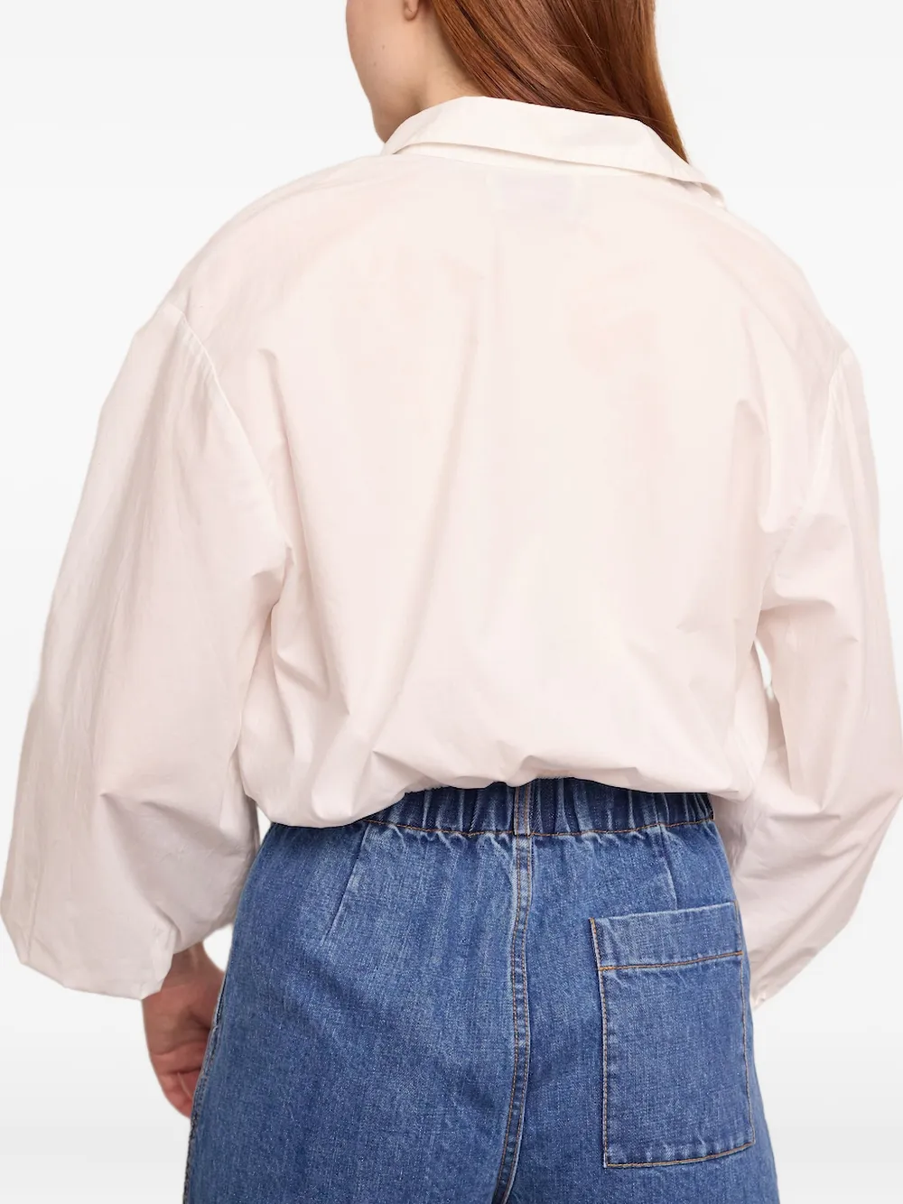  Cara Cara Rumson Balloon-sleeve Tie-front Shirt - White 