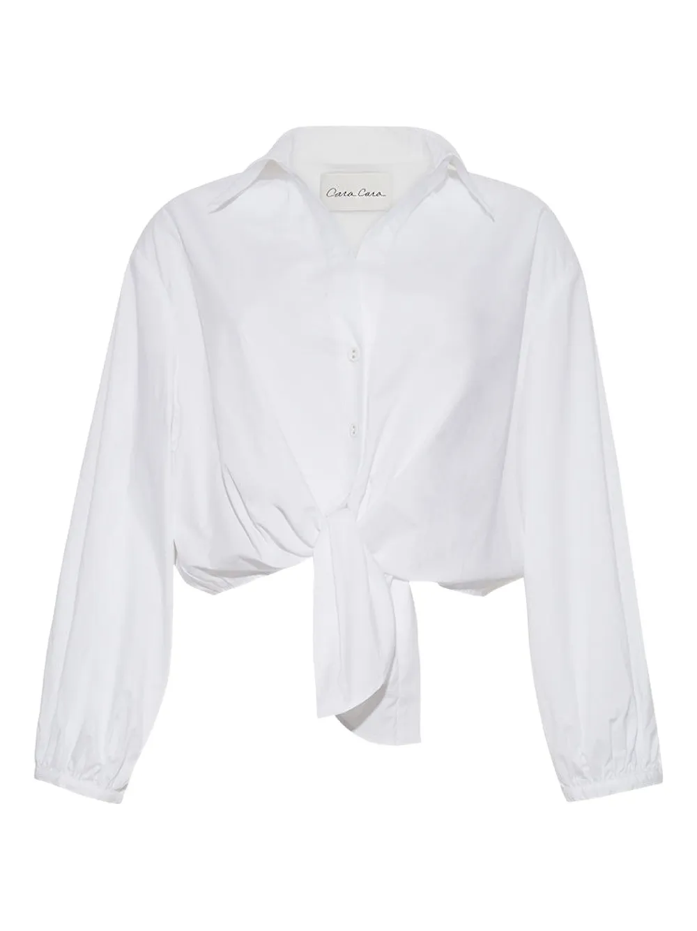 Cara Cara Rumson balloon-sleeve tie-front shirt - Bianco