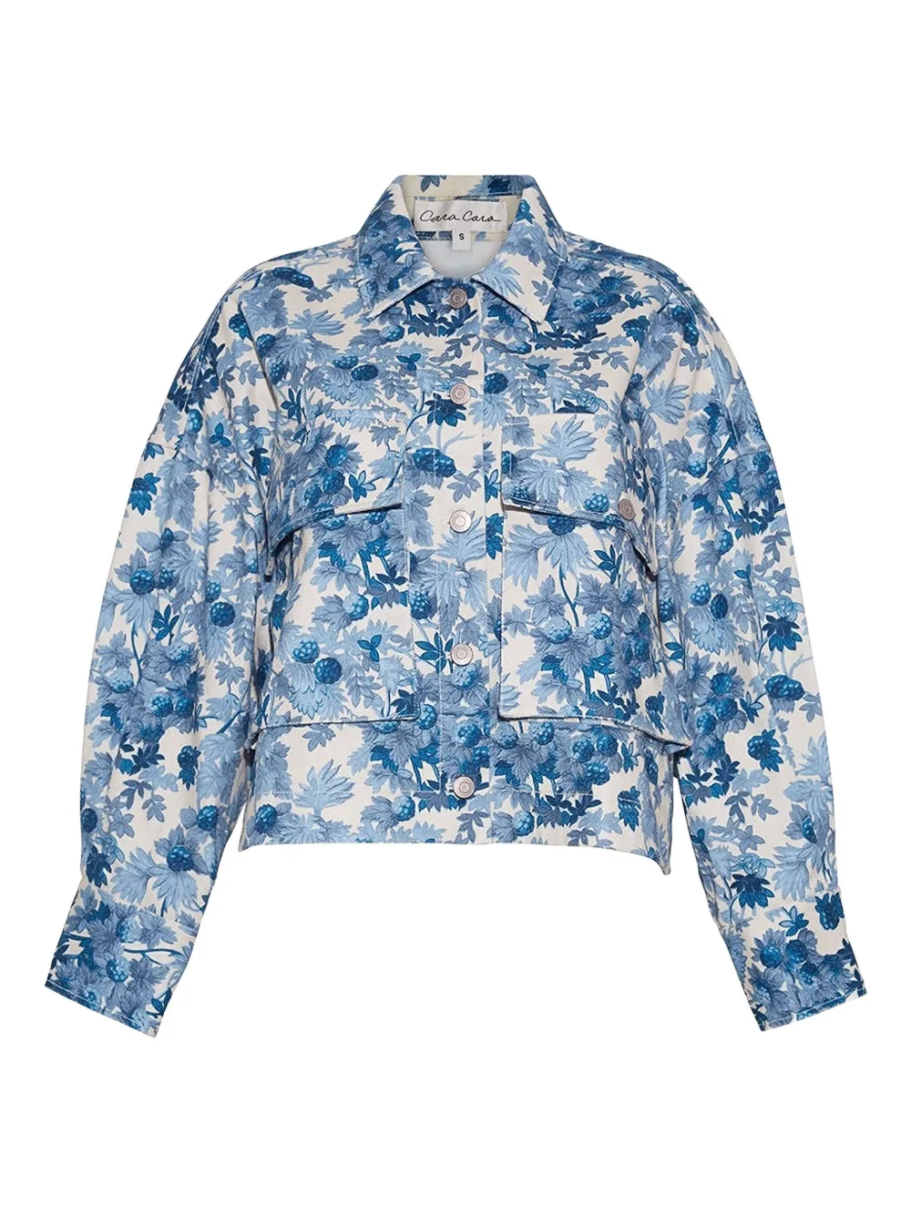 Cara Cara Kobie Floral-print Denim Jacket In Blue