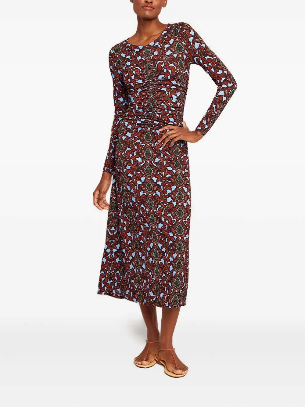 Maisy Paisley-Print Midi Dress