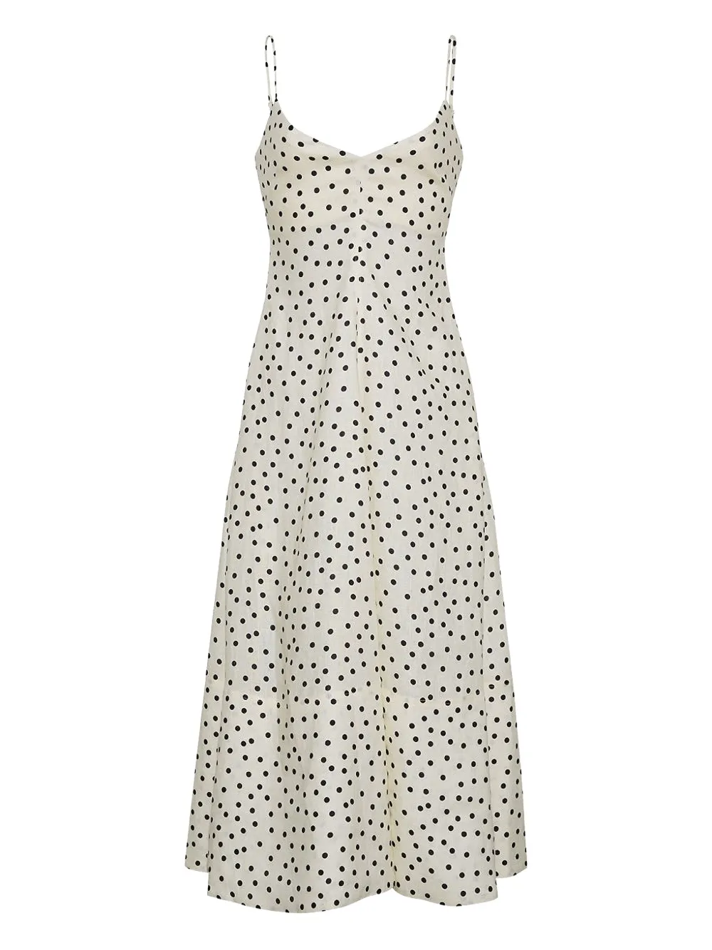 Cara Cara Abito midi a pois - Bianco