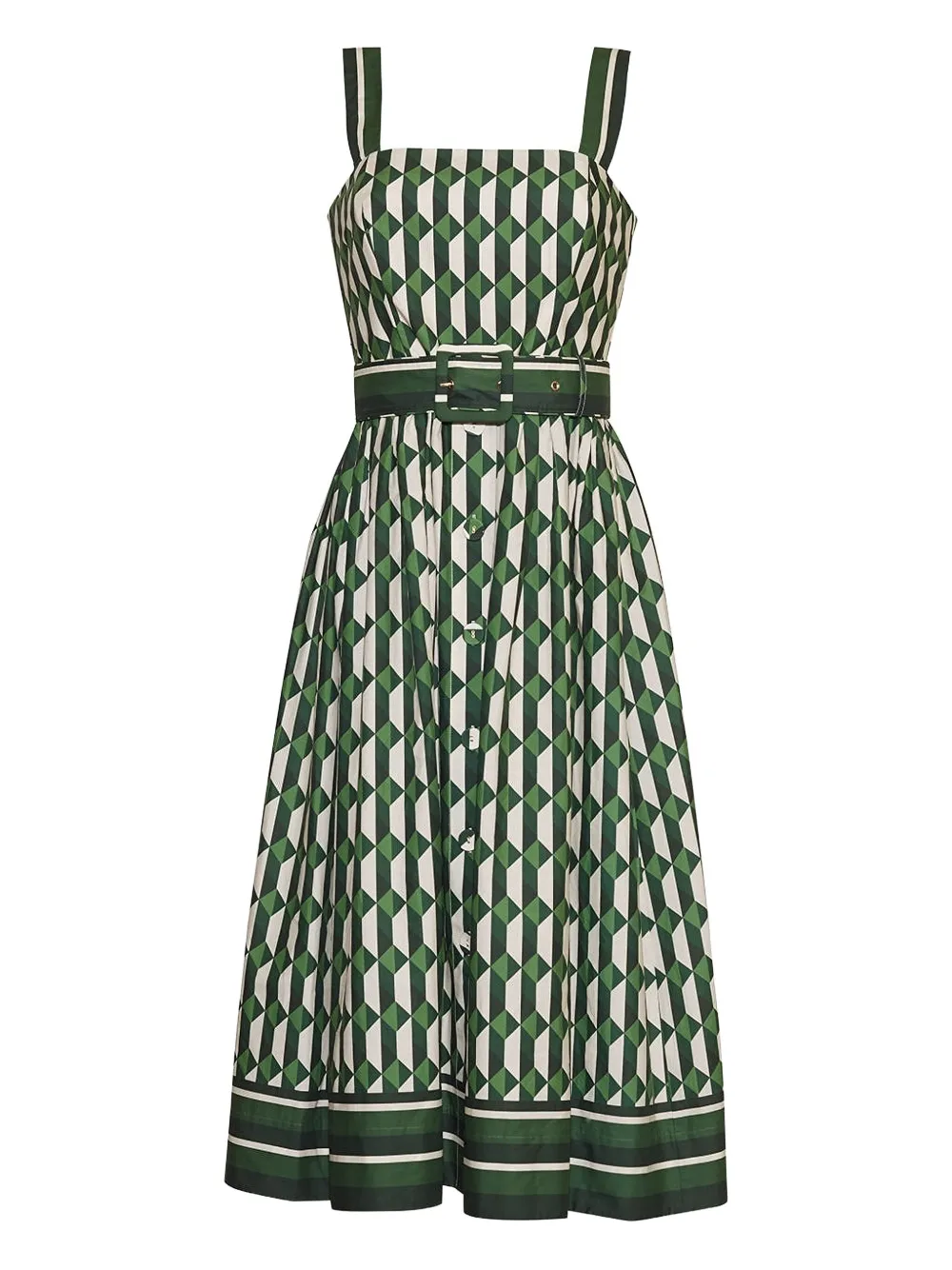 Cara Cara Candace geometric-print belted dress - Verde
