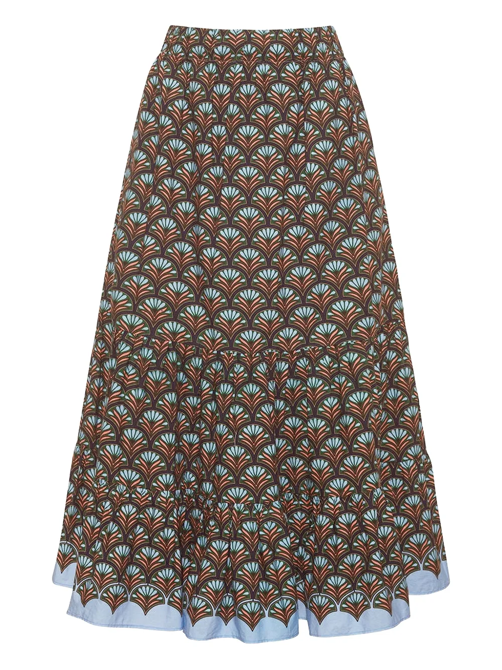 Cara Cara Chase tiered-ruffles midi skirt - Blu