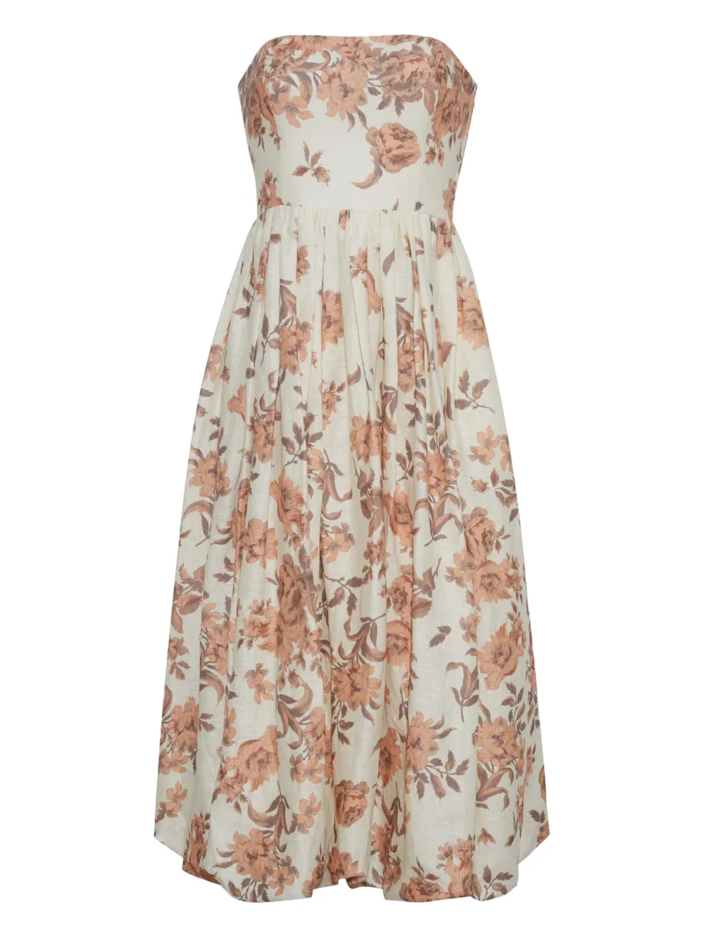 Cara Cara Anisha Strapless Linen Bubble Dress In Neutral