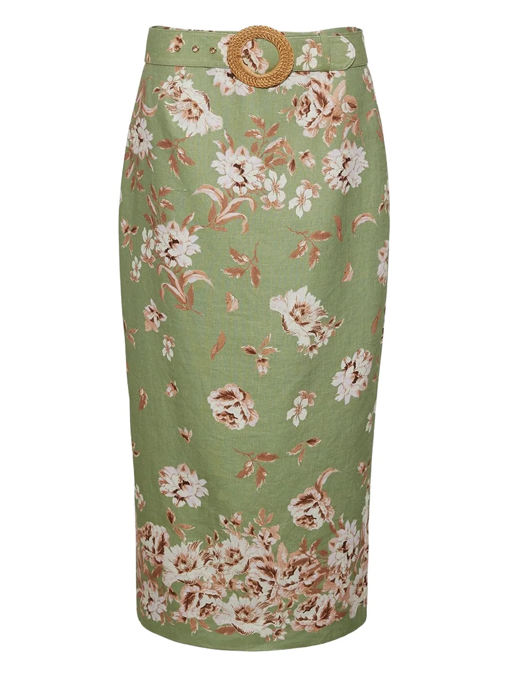 Cara Cara Sienna floral-print belted skirt - Verde